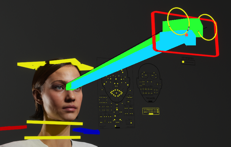 Налагоджувальна візуалізація напрямку погляду в Unreal Editor